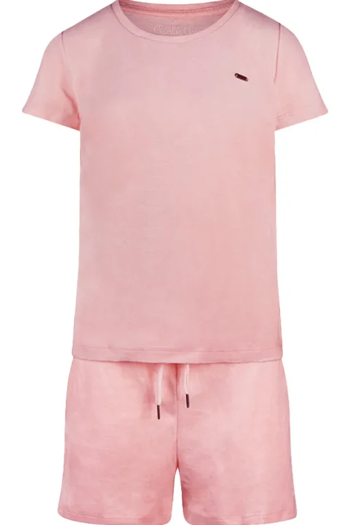 Pyjama Short Set Charlie Choe Lichtroze Velours