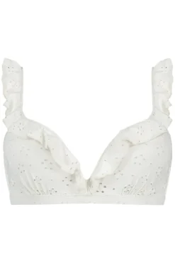 Ruffle bikini top Beachlife White Embroidery