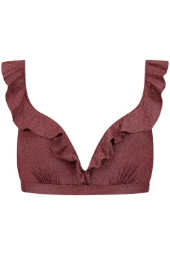 Ruffle bikini top Beachlife Raisin Glitter