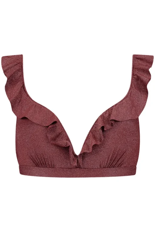 Ruffle bikini top Beachlife Raisin Glitter