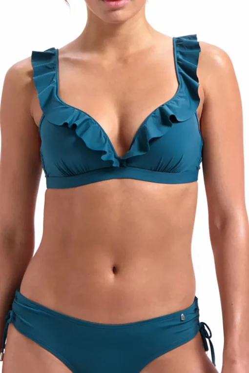 Ruffle bikini top Beachlife Petrol
