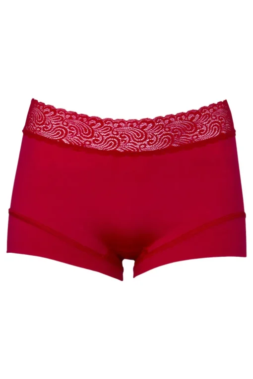 Short Lace RJ Pure Color Bordeaux Dark Red