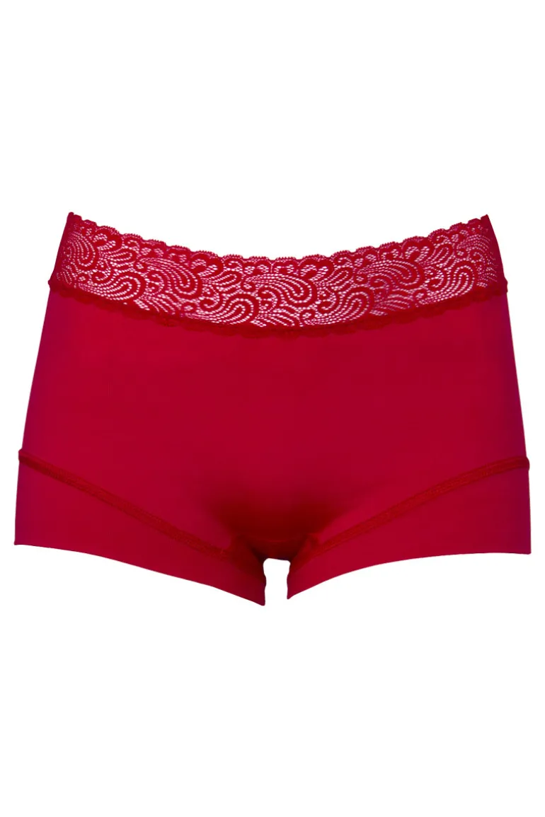 Short Lace RJ Pure Color Bordeaux Dark Red