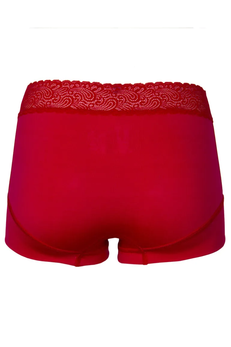 Short Lace RJ Pure Color Bordeaux Dark Red