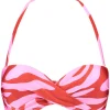Voorgevormde bandeau bikini top Beachlife Pink Zebra