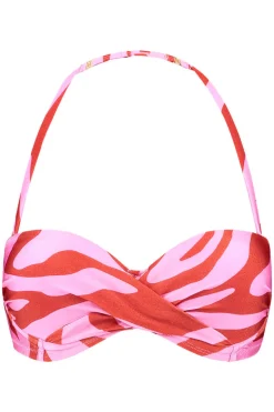 Voorgevormde bandeau bikini top Beachlife Pink Zebra