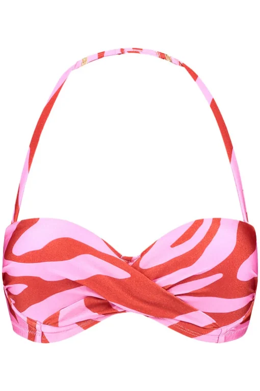 Voorgevormde bandeau bikini top Beachlife Pink Zebra