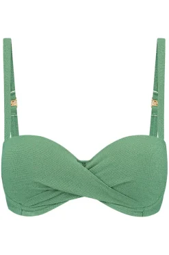 Voorgevormde bandeau bikini top Beachlife Green Shimmer