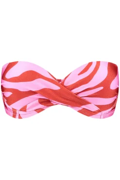 Voorgevormde bandeau bikini top Beachlife Pink Zebra