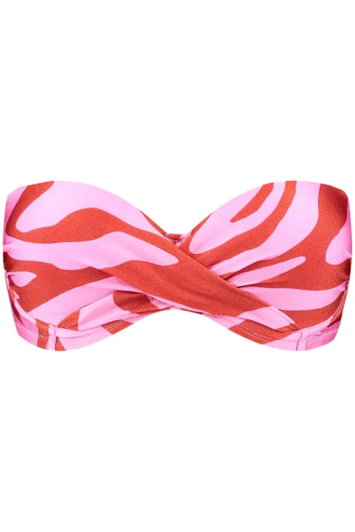 Voorgevormde bandeau bikini top Beachlife Pink Zebra